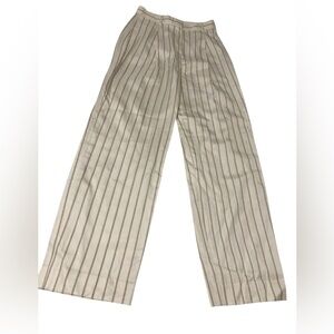 Theory Cream and Tan Striped High Waisted Wide Leg Pants- 2- Beautiful Condition